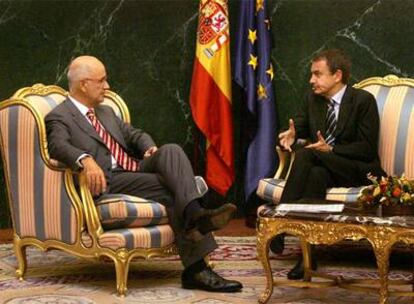 Reunión entre Zapatero y Duran Lleida (CiU) para hablar de  medidas contra la crisis el pasado octubre.