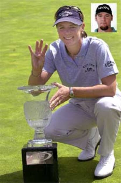 Annika Sorenstam, la sueca que jugará contra hombres, y Brian Kontak.