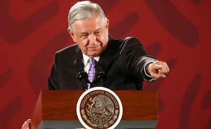 López Obrador durante su conferencia matutina de este miércoles.