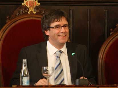 Carles Puigdemont, durante su etapa como alcalde de Girona.