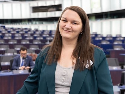 Samantha Townsend, el 26 de octubre de 2023, en una sesión del Parlamento Europeo en Estrasburgo dedicada a la violencia contra representantes locales, en una fotografía cedida por el Consejo de Europa.