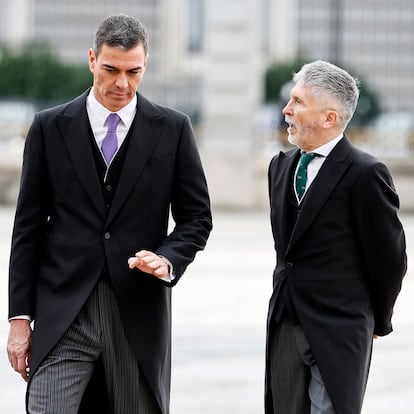 DVD 1248 (06-01-25) Los reyes, Felipe VI y Letizia, junto a la princesa Leonor, presiden la Pascua Militar, en el Palacio Real de Madrid, con la presencia del presidente del Gobierno, Pedro Sánchez, la ministra de Defensa, Margarita Robles, y el ministro de Interior, Fernando Grande-MArlaska. SAMUEL SÁNCHEZ