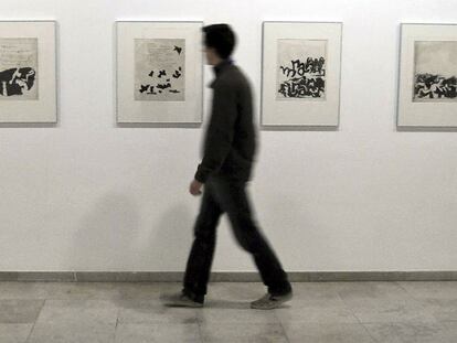 Varias de las piezas que forman parte de la exposición <i>Esteban Vicente. Dibujos 1920- 2000</i>.
