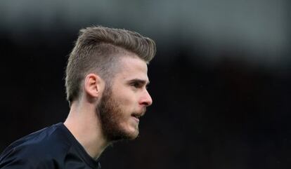 David De Gea, en la portería del Manchester United en un partido del pasado enero.