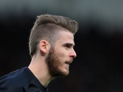 David De Gea, en la portería del Manchester United en un partido del pasado enero.