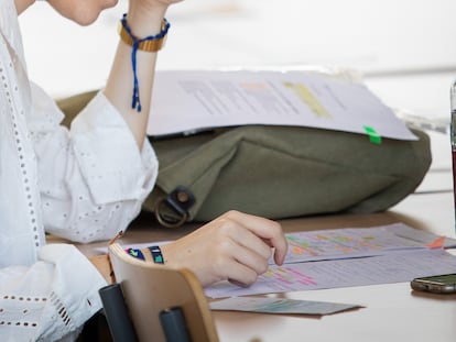 Una alumna de la Selectividad de este curso, en Sevilla.