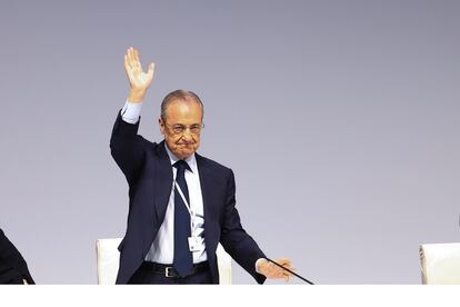 Florentino Perez, este domingo durante la asamblea de compromisarios del Real Madrid.