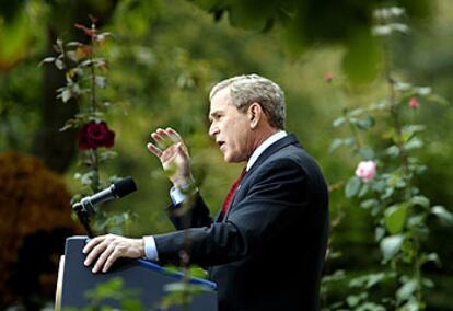 El presidente de EE UU, George W. Bush, ayer durante su conferencia de prensa en la Casa Blanca.