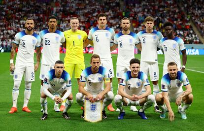 El once inicial de Inglaterra que se enfrenta a Senegal en octavos de final del Mundial de Qatar. 