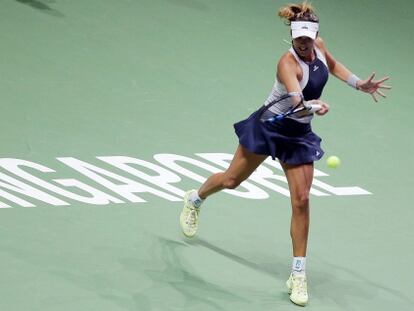 Muguruza, durante el duelo contra Kerber.