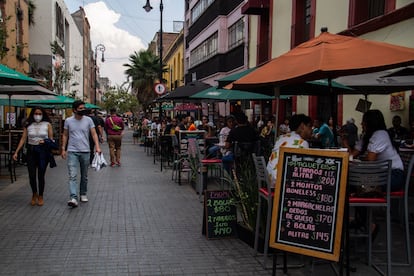 Una terraza en el centro de Ciudad de México en pandemia