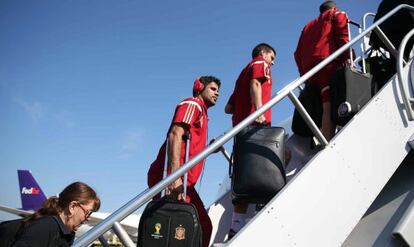 Los jugadores de la selección española ponen rumbo a Brasil