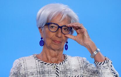 La presidenta del BCE, Christine Lagarde, ayer en Fráncfort.