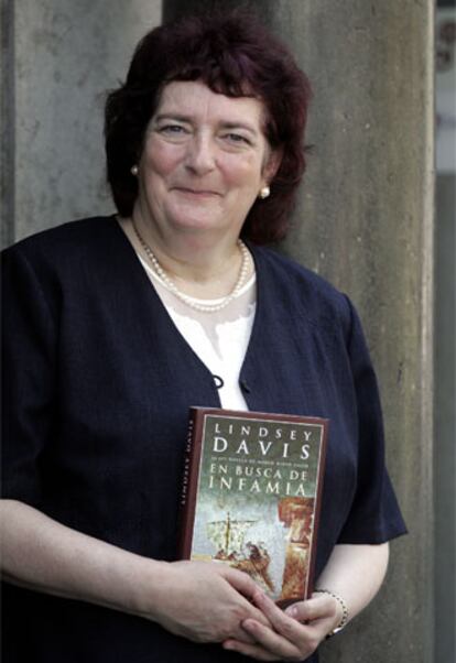 La novelista Lindsey Davis, el martes en Barcelona.