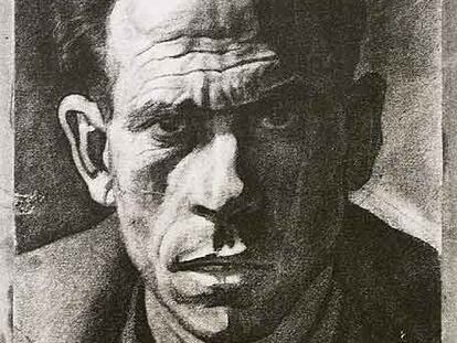 Retrato del albañil Manuel Estévez, uno de los dibujos que realizó en la cárcel de Tui el pintor lugués Prieto Coussent, acusado de ayudar "a obreros y anarquistas". Coussent murió en Granada en 2001.
