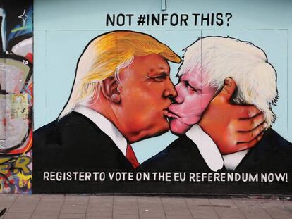 Mural a favor de la permanencia de Reino Unido en la Uni&oacute;n Europea y contra el &quot;Brexit&quot;.