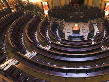 Vista del hemiciclo del Congreso de los Diputados.