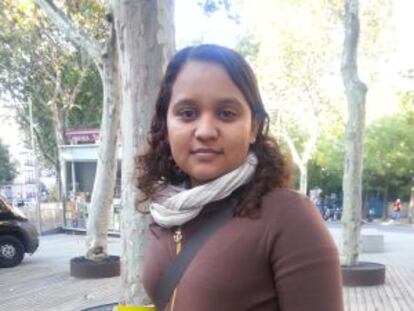 Alejandra Burgos, defensora de los derecho de las mujeres en El Salvador durante su visita en Madrid.