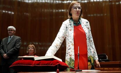 Carmen Orte, el pasado junio, al jurar el cargo como directora general del Imserso.