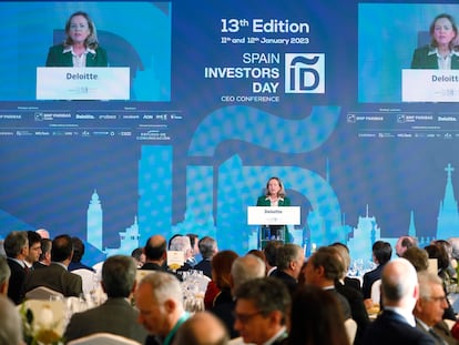 La exvicepresidenta primera y ministra de Economía, Nadia Calviño, en la edición del año pasado del Spain Investors Day.