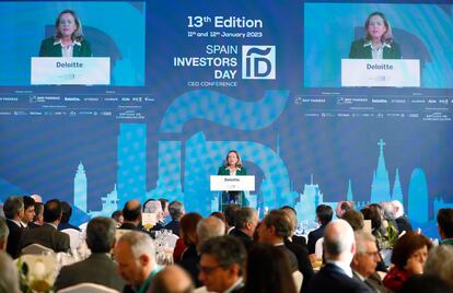 La exvicepresidenta primera y ministra de Economía, Nadia Calviño, en la edición del año pasado del Spain Investors Day.