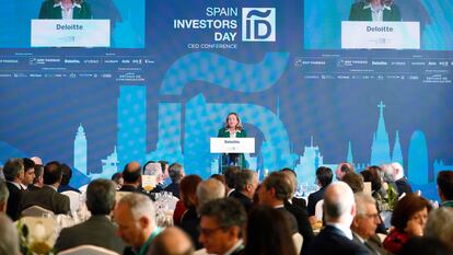 La exvicepresidenta primera y ministra de Economía, Nadia Calviño, en la edición del año pasado del Spain Investors Day.