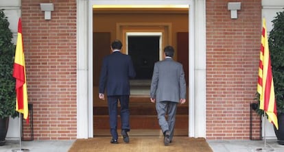 Mariano Rajoy y Artur Mas entran en La Moncloa en septiembre de 2012.