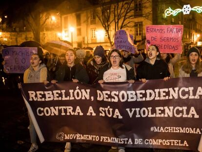 Manifestación en Santiago de Compostela en contra de la violencia de género y en apoyo a Diana Quer el pasado 2 de enero.