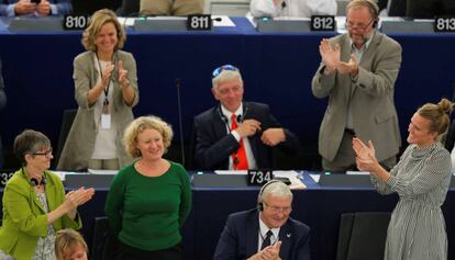 Momento de la votación sobre Hungría, el pasado miércoles en la sede del Parlamento Europeo.