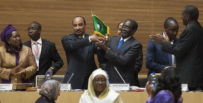 Toma de posesión de Robert Mugabe como presidente de la Unión Africana el pasado enero.