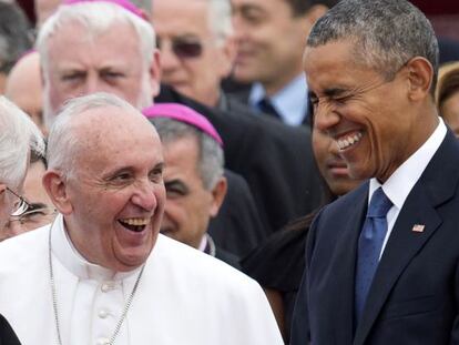 O papa Francisco e Barack Obama em Washington. 