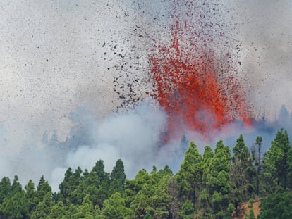 Erupção do vulcão em La Palma, na Espanha.