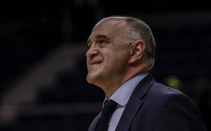 Pablo Laso, en un partido de Euroliga