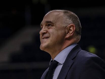 Pablo Laso, en un partido de Euroliga