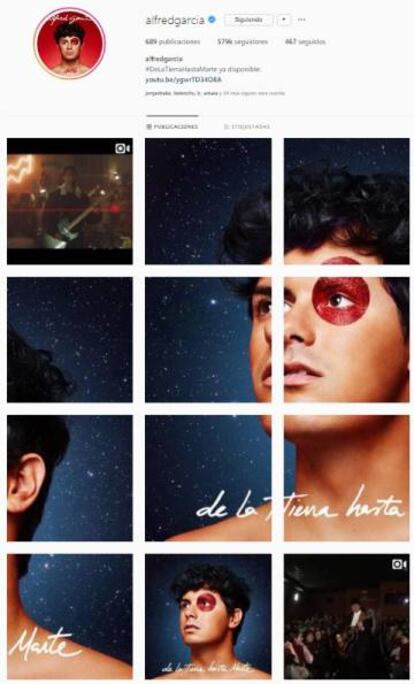 Las últimas publicaciones de Alfred en su Instagram presentando su nueva canción.