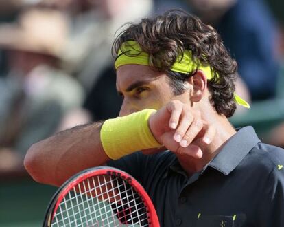 Federer, durante un momento del partido.