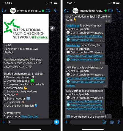 Chatbot de verificación de noticias en español en WhatsApp.