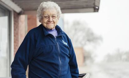 Gladys Kennedy, de 100 años y 32 nietos, en Lebanos (Kansas).