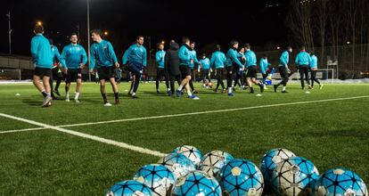 El Andorra, durante un entrenamiento de la pasada temporada.