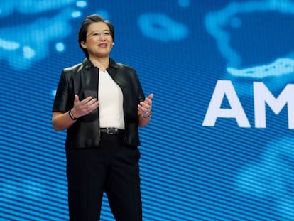 Lisa Su, CEO of AMD, durante una conferencia en el CES de Las Vegas en 2019.