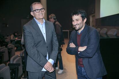 El director del IVAM, José Manuel G. Cortés, y el consejero de Cultura, Vicent Marzà.