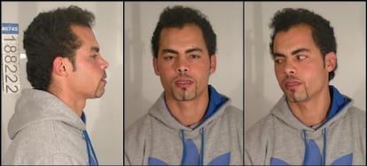 Police mug shots of Mohamed Echaabi, who was arrested Thursday in Valencia.