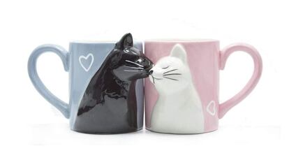 Regalo de tazas de cerámica con gatos para parejas