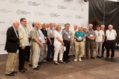 Algunos de los premios Nobel firmantes de la declaración contra el cambio climático.