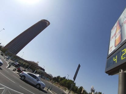 A street thermometer in Seville on Tuesday.