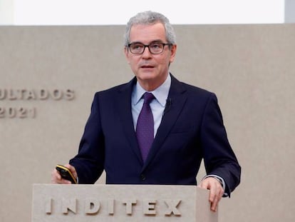 Pablo Isla, este miércoles en la presentación de resultados de Inditex