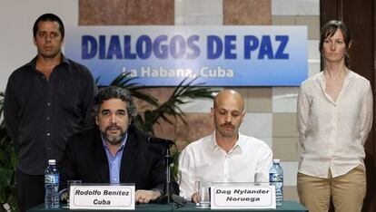 Representantes de los pa&iacute;ses garantes del proceso de paz colombiano