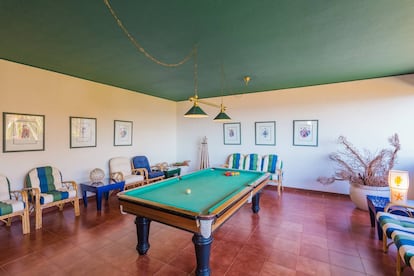 Sala de juegos de la villa alquilada por Cristiano Ronaldo en Caniçal (Portugal).