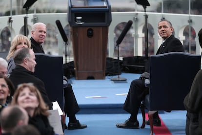 Obama y Biden, durante la ceremonia de toma de posesión.