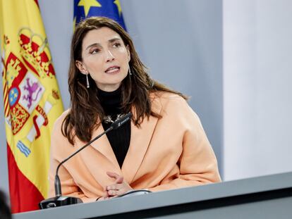La ministra de Justicia, Pilar Llop, durante una rueda de prensa posterior al Consejo de Ministros, el martes en Madrid.
